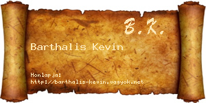Barthalis Kevin névjegykártya